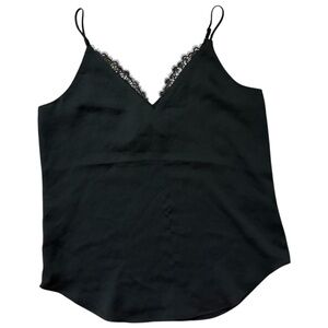 NWT Express Cami Tank Top Lace Coquette Fairy Satin Lace Black Sz XXS